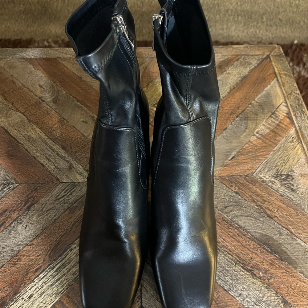 Princess Polly Black Heeled Boots with Chunky Heel size 10 . New - Picture 2 of 6